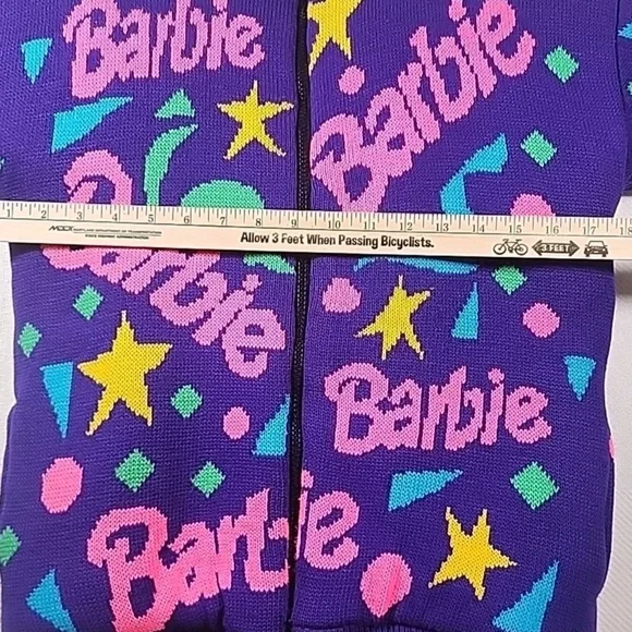 Barbie Rare Vintage Sherpa Zip Jacket 1990’s  Girls Size Large (14) - Picture 4 of 8